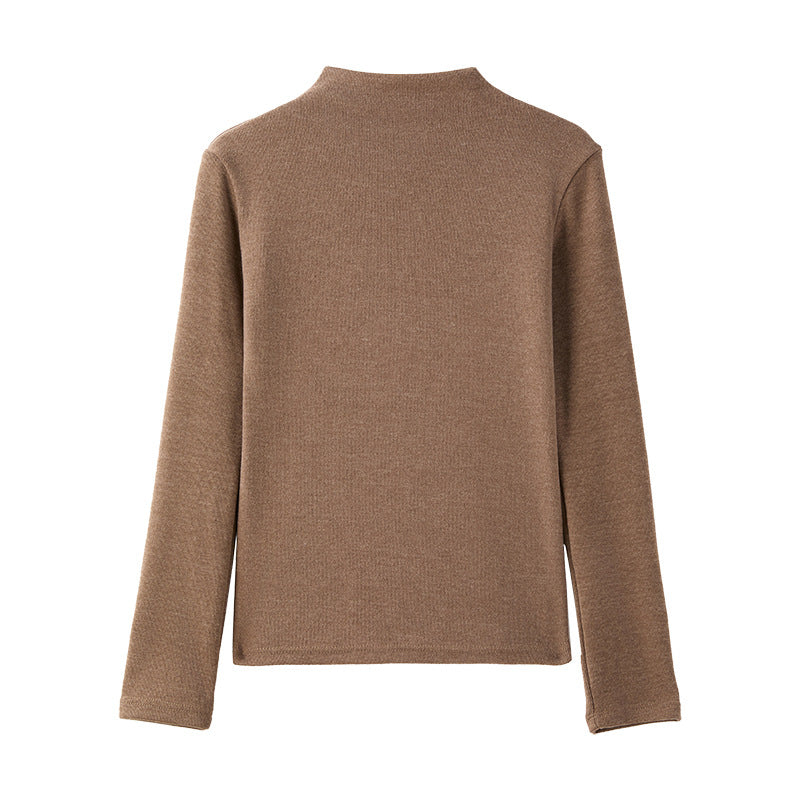 Selected Cashmere-like High Neck Inner Layer Top for Women, Autumn/Winter, Versatile, Elegant, Regular Shoulder, Slim Fit, Stylish Long Sleeve