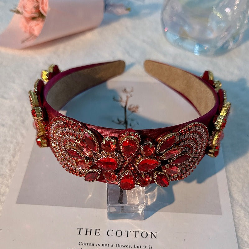 Fashionable handmade heavy craftsmanship Baroque wide edge hair accessories with diamond inlay hair accessories
