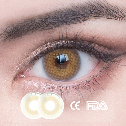 1Pcs FDA Certificate Eyes Beautiful Pupil Colorful Girl Cosplay Contact Lenses BROWN(0-600°）