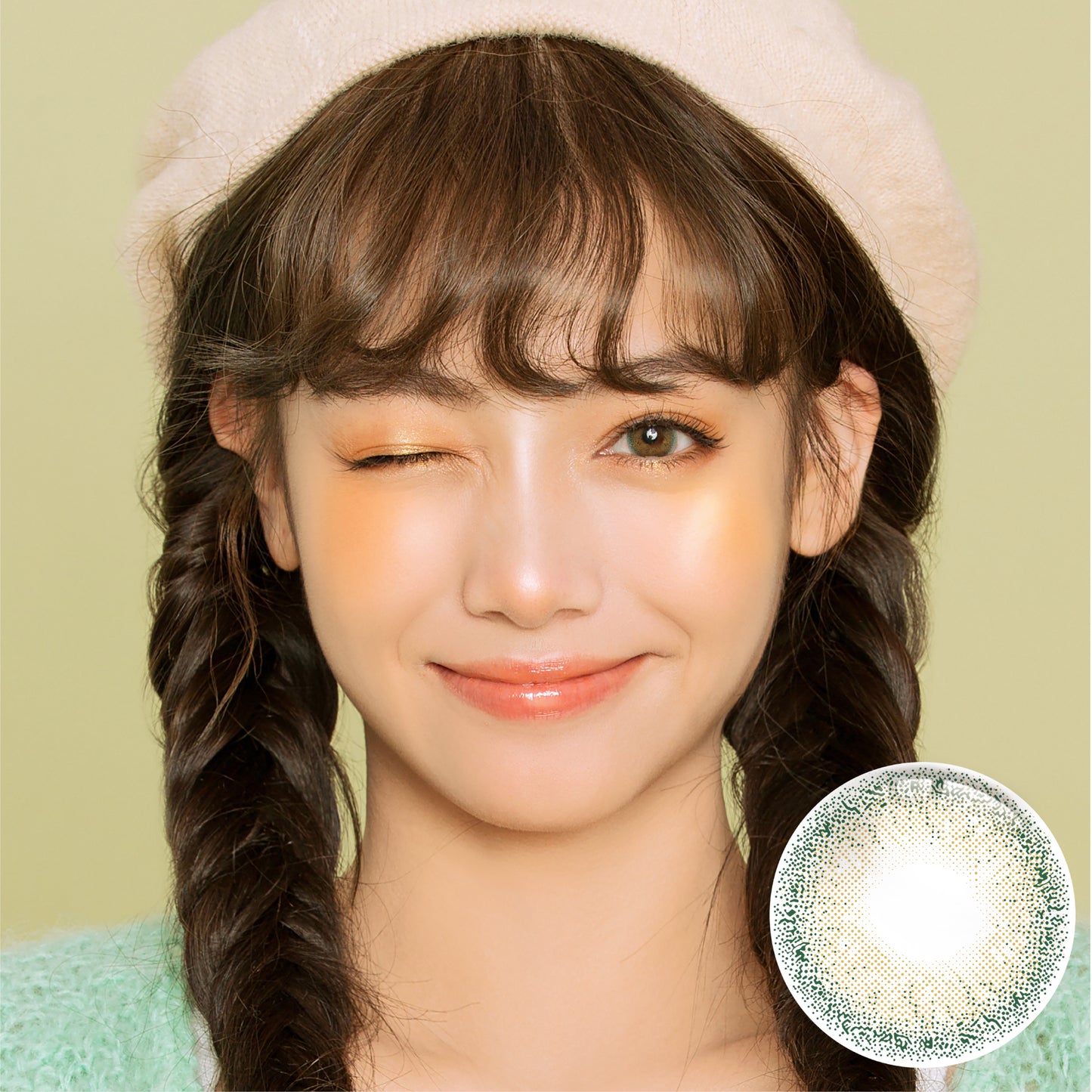 1Pcs CE  Certificate Eyes Beautiful Pupil Colorful Girl Cosplay Contact Lenses Meteor Green