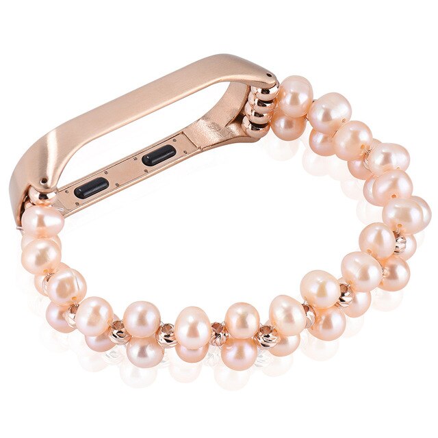 Pearl Wristband Chain Mi Band Strap For Xiaomi 3 4 Bead String Wrist Strap Wrist Miband Replacement Part for Millet 3 4 Bracelet