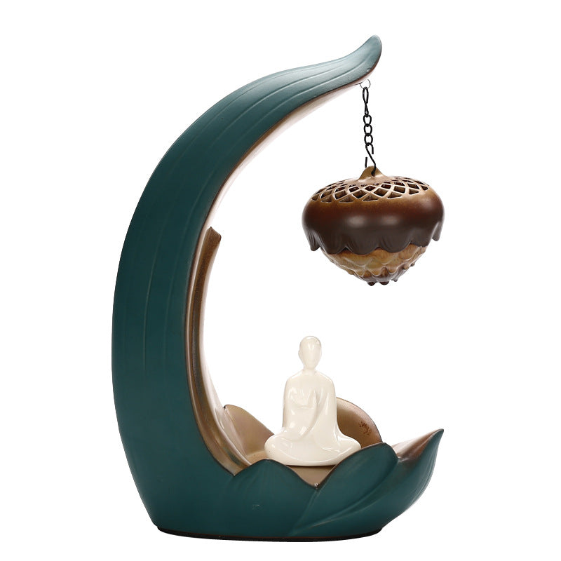 Sandalwood Aromatherapy Furnace Night Light Ornament Lotus Hanging Ball Backflow Incense Furnace Lamp Ring Hanging Furnace Creative Coil Incense