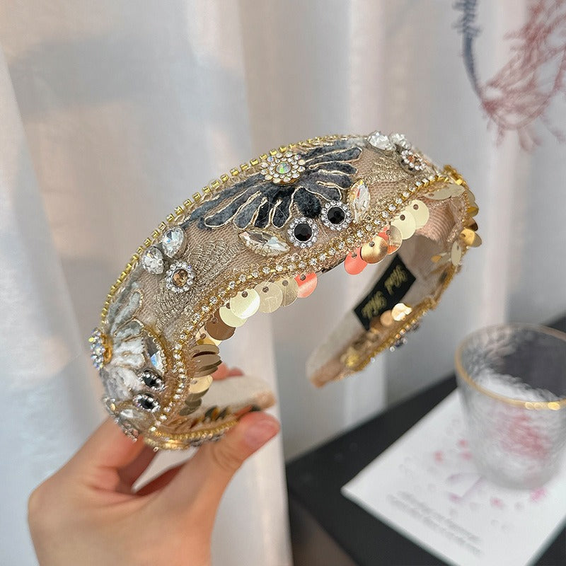 Baroque full set rhinestone handmade headband for women's hair band