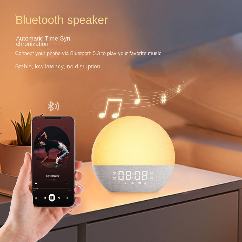 Simulated Sunrise  Sunset Wake-Up Light with Breathing Mode, RGB Ambient Lamp, FM Radio Digital Alarm Clock for Bedside