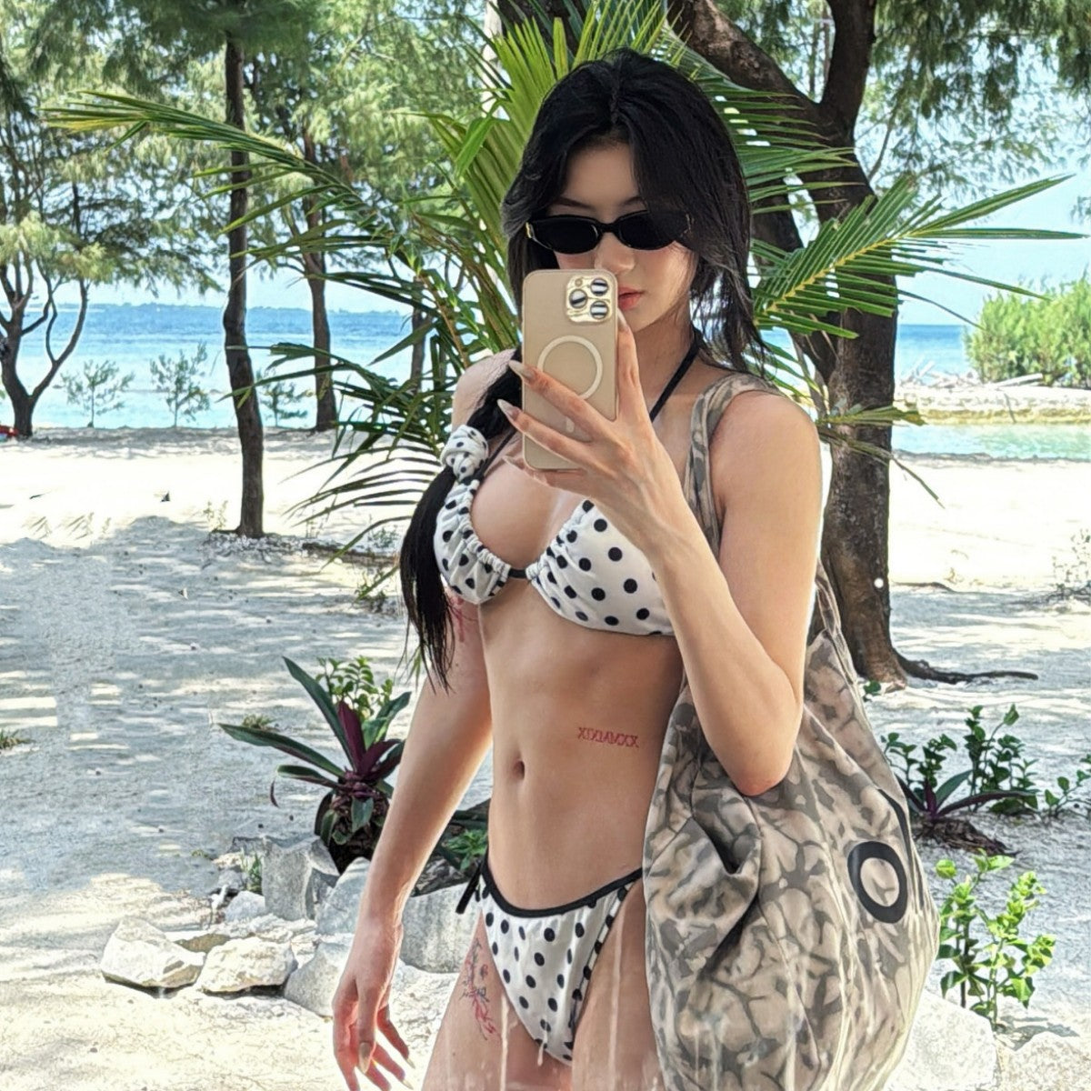 Sexy Backless Strappy Two-Piece Vacation Ins Style Bikini Swimwear bikini
