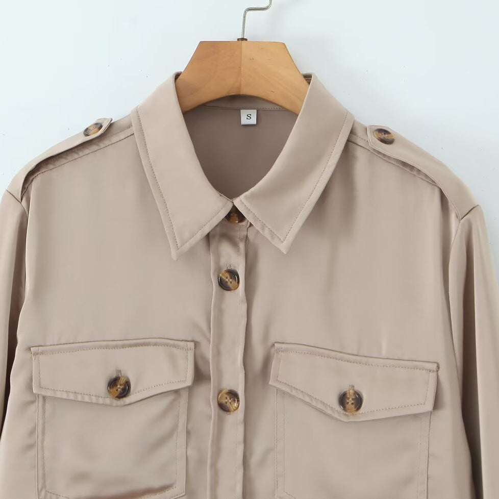 Minimally casual versatile forged face workwear shirt