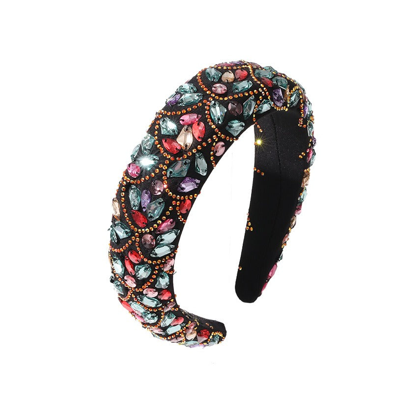 Fashionable Baroque Colorful Full Diamond High Grade Headband Headband