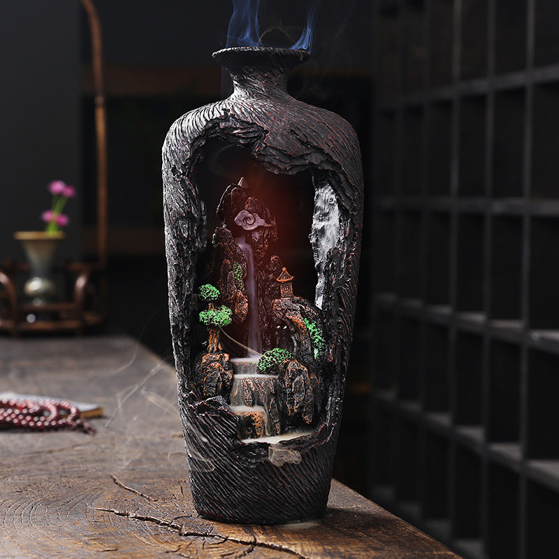 Resin Backflow Aromatherapy Furnace Creative Alpine Flowing Water Aromatherapy Furnace Home Decoration Backflow Incense