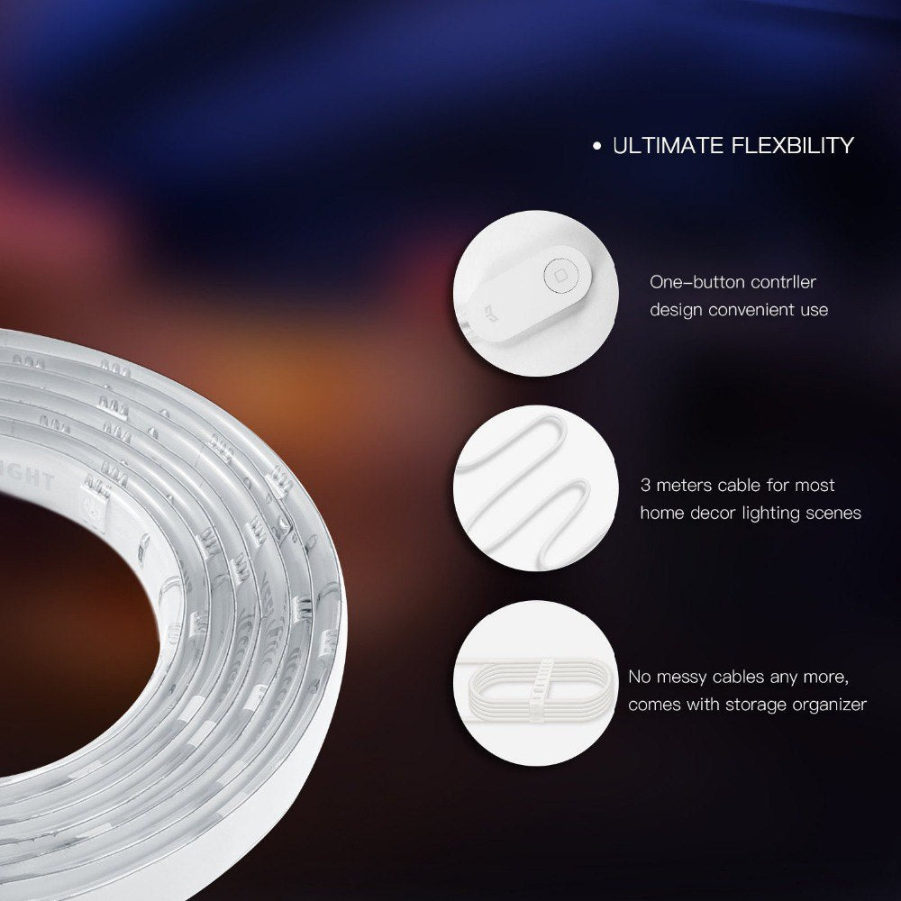 Yeelight RGB LED 2M Smart Light Strip Smart Home for Mi Home APP WiFi Works with Alexa Google Home Assistant 16 Million Colorful