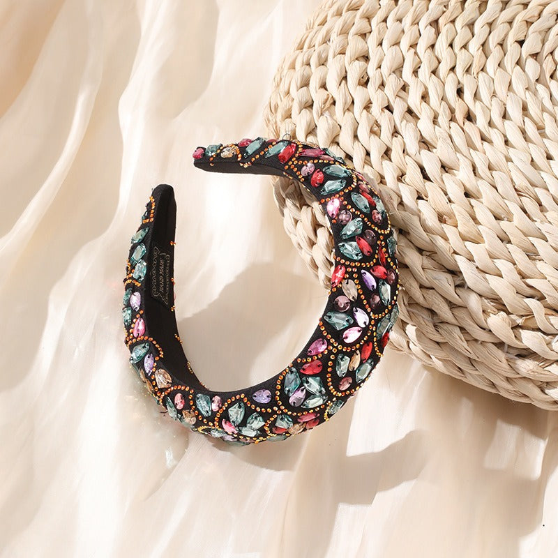 Fashionable Baroque Colorful Full Diamond High Grade Headband Headband