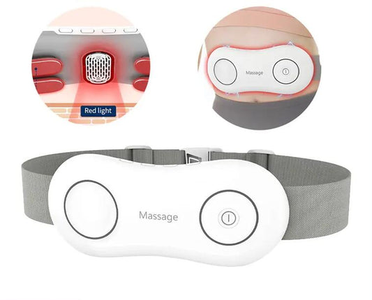 EMS Waist Massager Moxibustion Hot Compress Warm Uterus Relax Muscles Red light Relieve Lumbar Abdominal Pain Healthy Care Tool