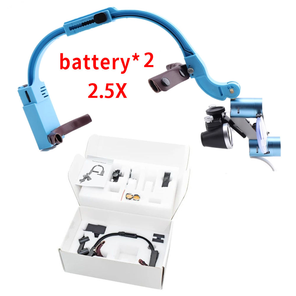 Ultra-Light Shadowless Dental Headlamp with Magnifier and Dual Batteries