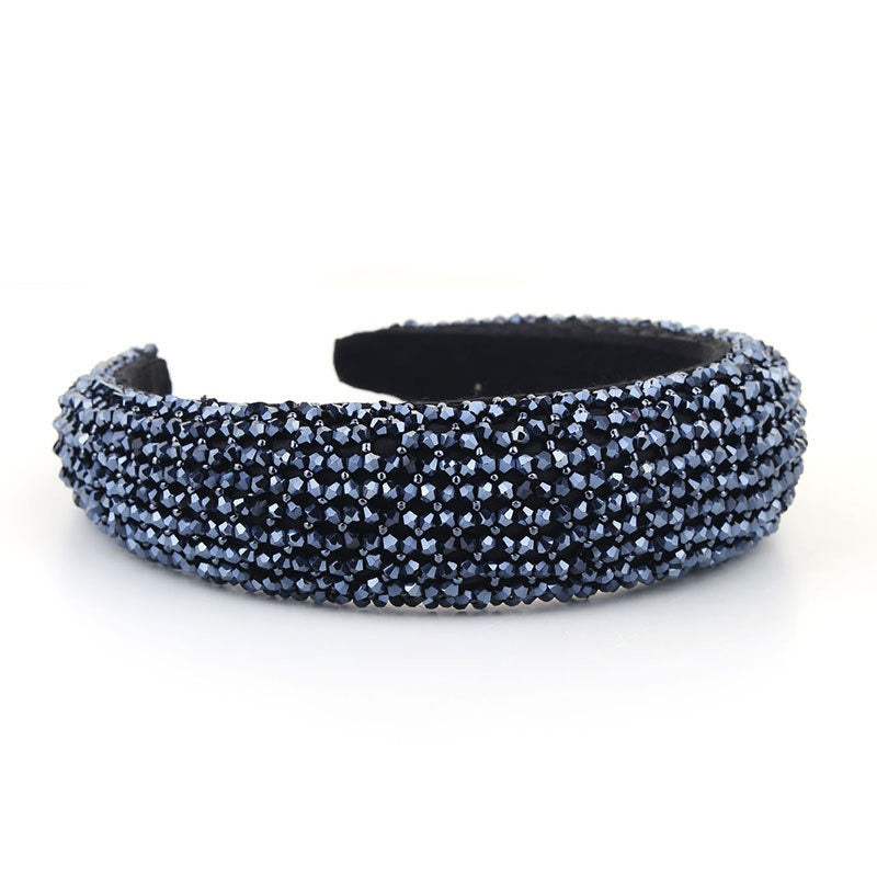 Fashionable full set glass crystal headband for women's temperament washing headwear