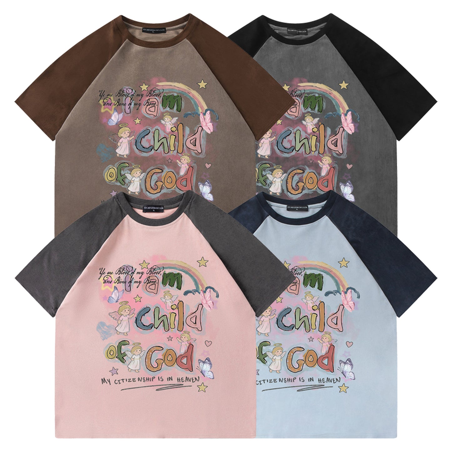 Rainbow Angel Printed Short Sleeve