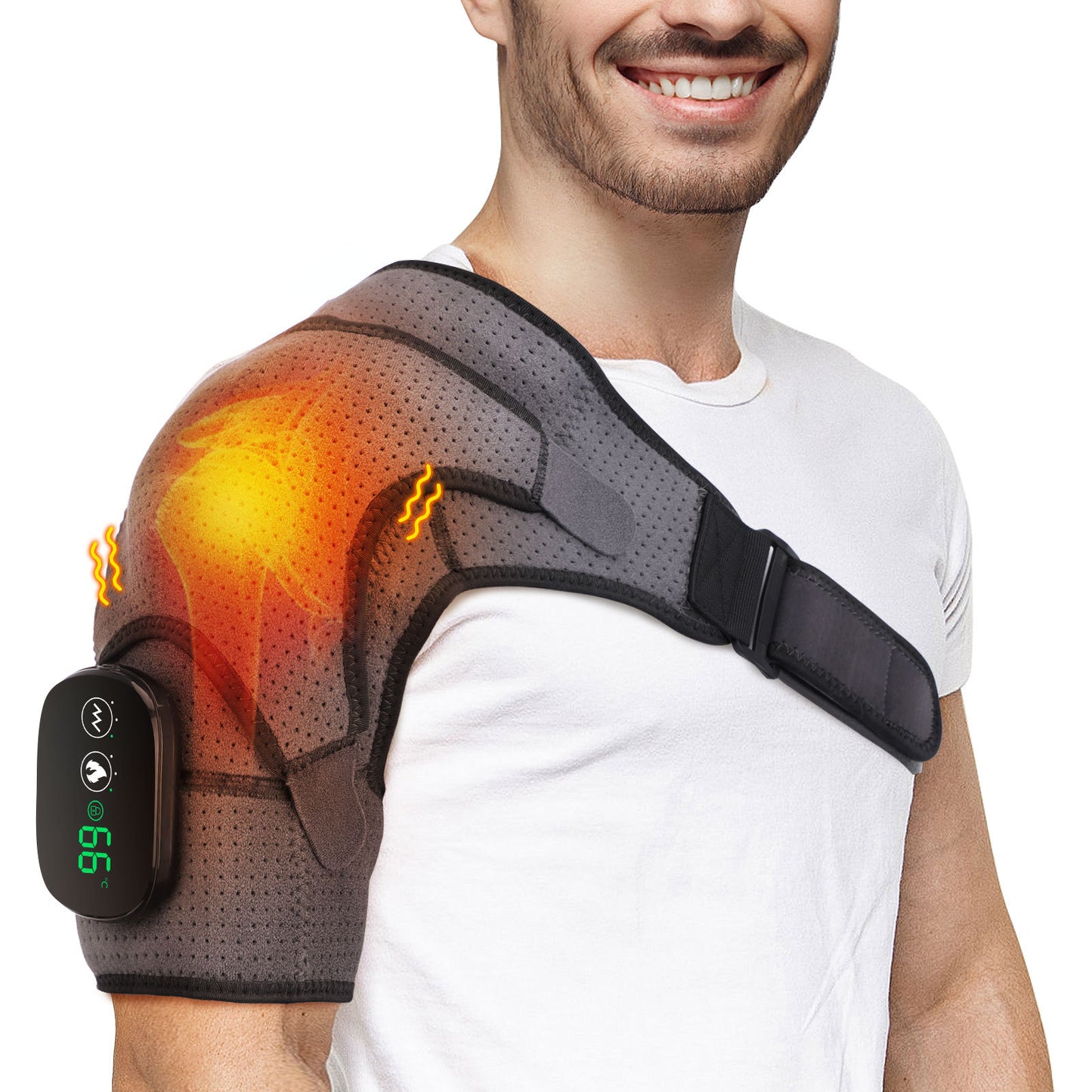 Thermal Massage Shoulder Support with Charging Heating Function for Shoulder Periarthritis Therapy and Massage