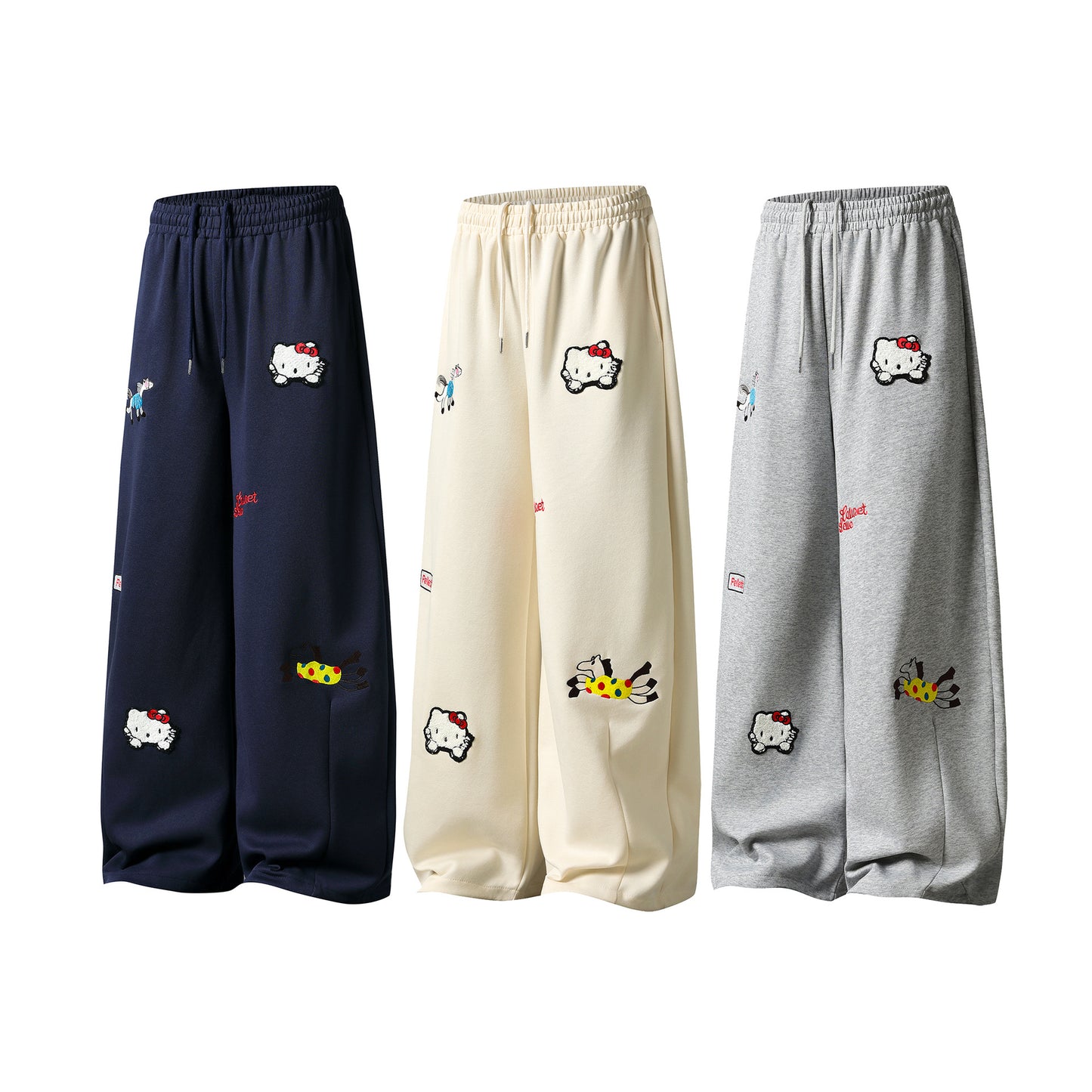 Loose Personality Street Style Sweatpants Cargo Stripe Wide Leg Long Pants for Women