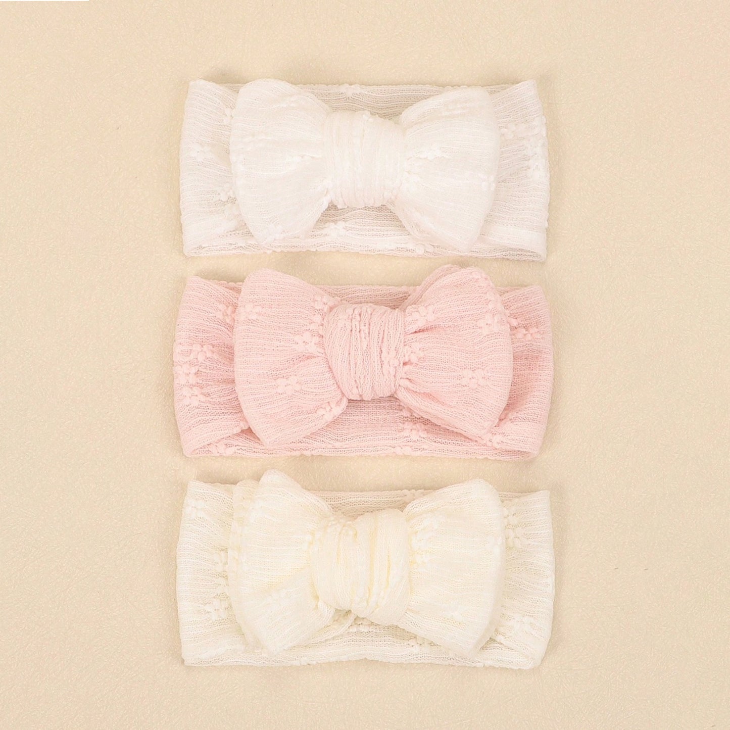 Children's hair accessories baby double layered bow lace mesh bow headband