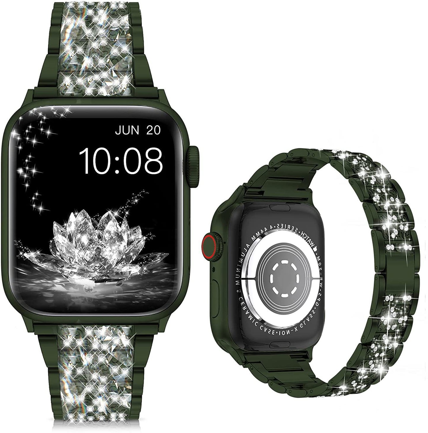 Suitable For iwatch Watchband Three Beads Diamond Inlaid Zinc Alloy Apple Watchband Apple Watchband