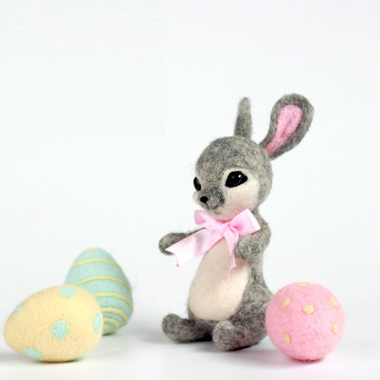 Easter Bunny Easter Egg Combination Wool Felt Poke Joy Handmade DIY Material Pack Animal Ornament
