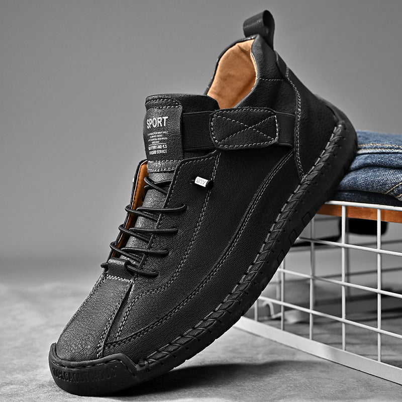 Men's mid top Martin boots outdoor casual workwear stitched men's shoes
