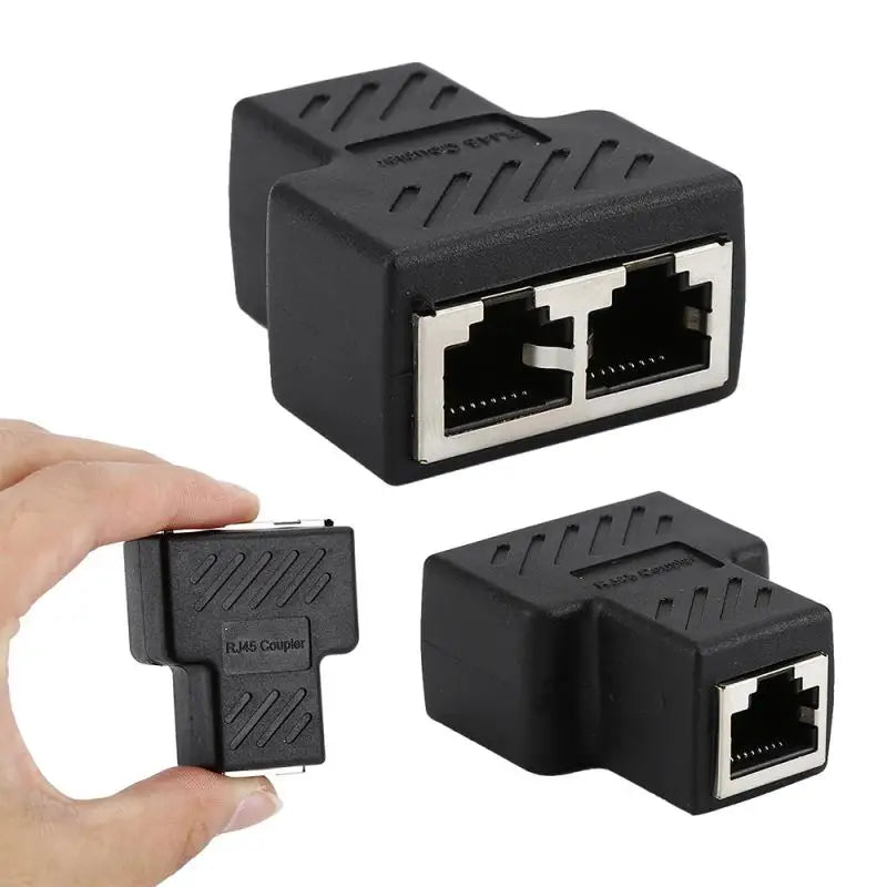 1 To 2 Ways RJ45 Female Splitter LAN Ethernet Network Cable Double Connector Adapter Ports Coupler For Laptop Docking Stations