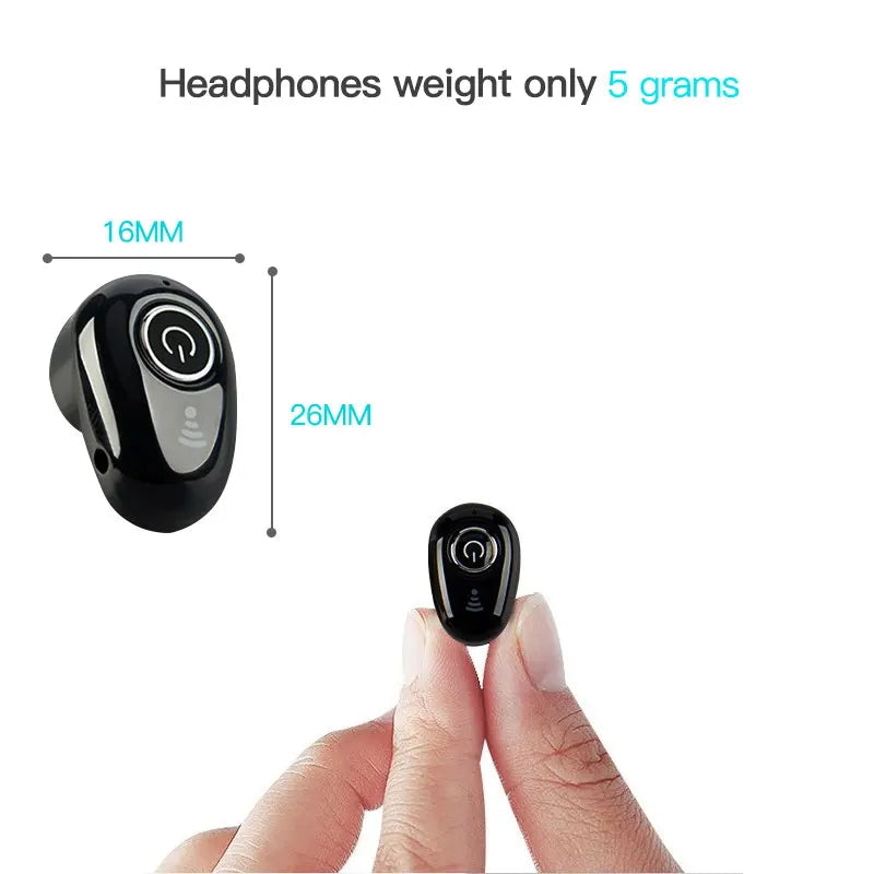 S650 Mini Bluetooth Earphone Wireless In-Ear Invisible Earbuds Handsfree Headset Stereo with Mic for iPhone 11 Huawei Mate 30