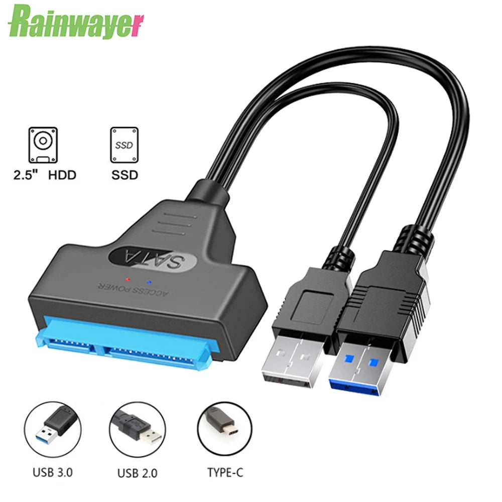 Usb Sata Cable Sata 3 To Usb 3.0 Adapter Computer Cables Connectors Usb Sata Adapter Cable Support 2.5 Inches Ssd Hdd Hard Drive
