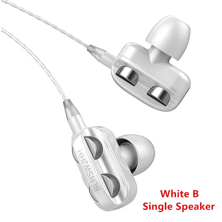 Olhveitra 3.5mm In Ear Earphones Wired Headset Gamer For Computer iPhone Samsung Xiaomi Dual Drive Stereo Sport Earbuds With Mic