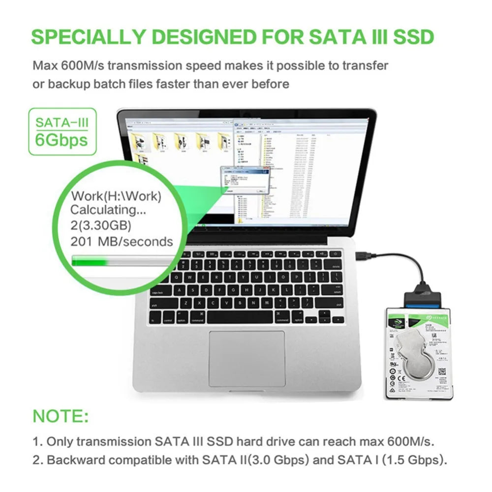 Usb Sata Cable Sata 3 To Usb 3.0 Adapter Computer Cables Connectors Usb Sata Adapter Cable Support 2.5 Inches Ssd Hdd Hard Drive