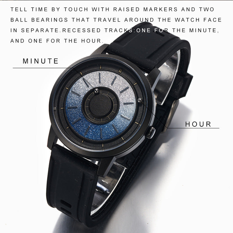 EUTOUR Men's Magnetic Quartz Watch with Original 40mm Stainless Steel Strap