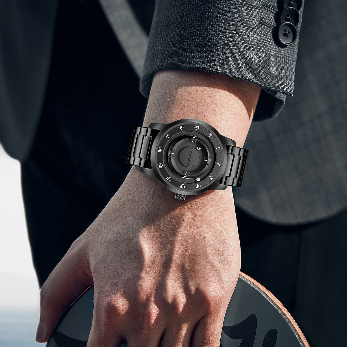 LIGE Fashionable Roman Numeral Men's Multi-Function Quartz Watch with Leather Strap and Water Resistance