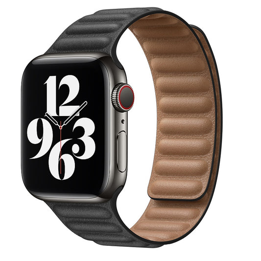 Leather Link strap For Apple watch band 44mm 40mm 38mm 42mm