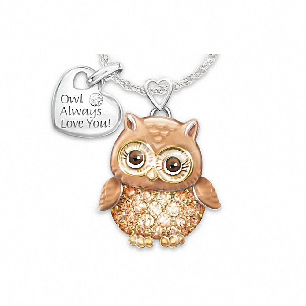 1pc Fashion Alloy Cute Animal Necklace Bee Owl Lady Pendant