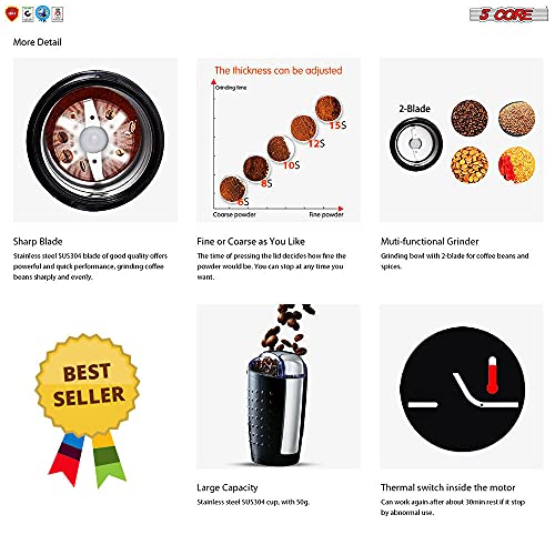 Coffee Grinder Spice Nut Grinders Blender 5 Core CG 01