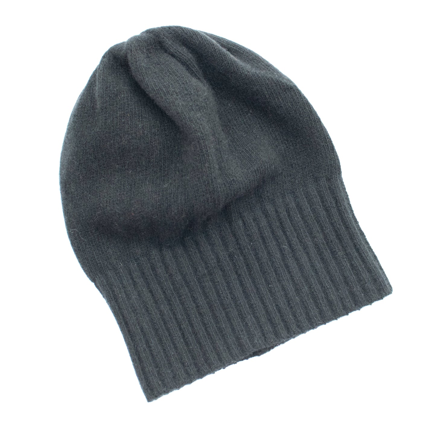 MEN'S CASHMERE SLOUCHY HAT - BLACK