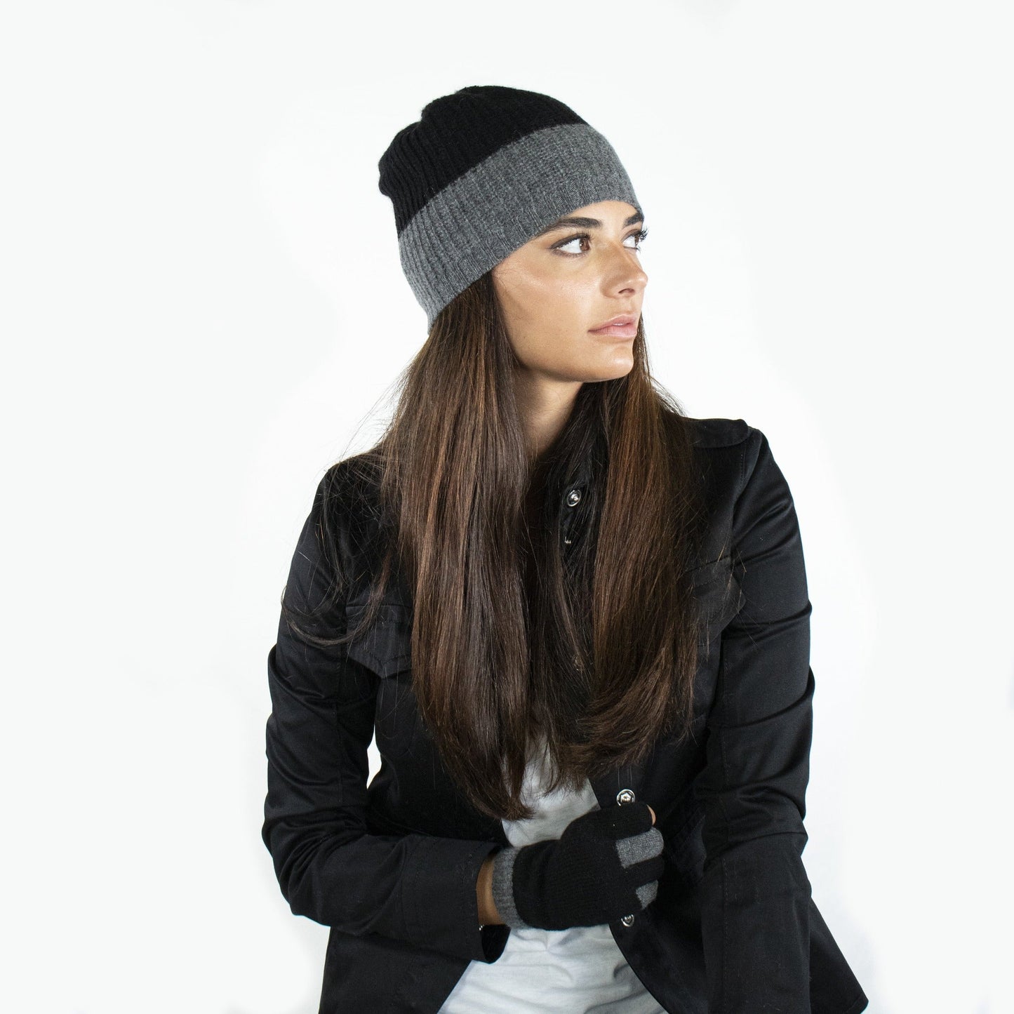 CASHMERE HAT TWO TONE