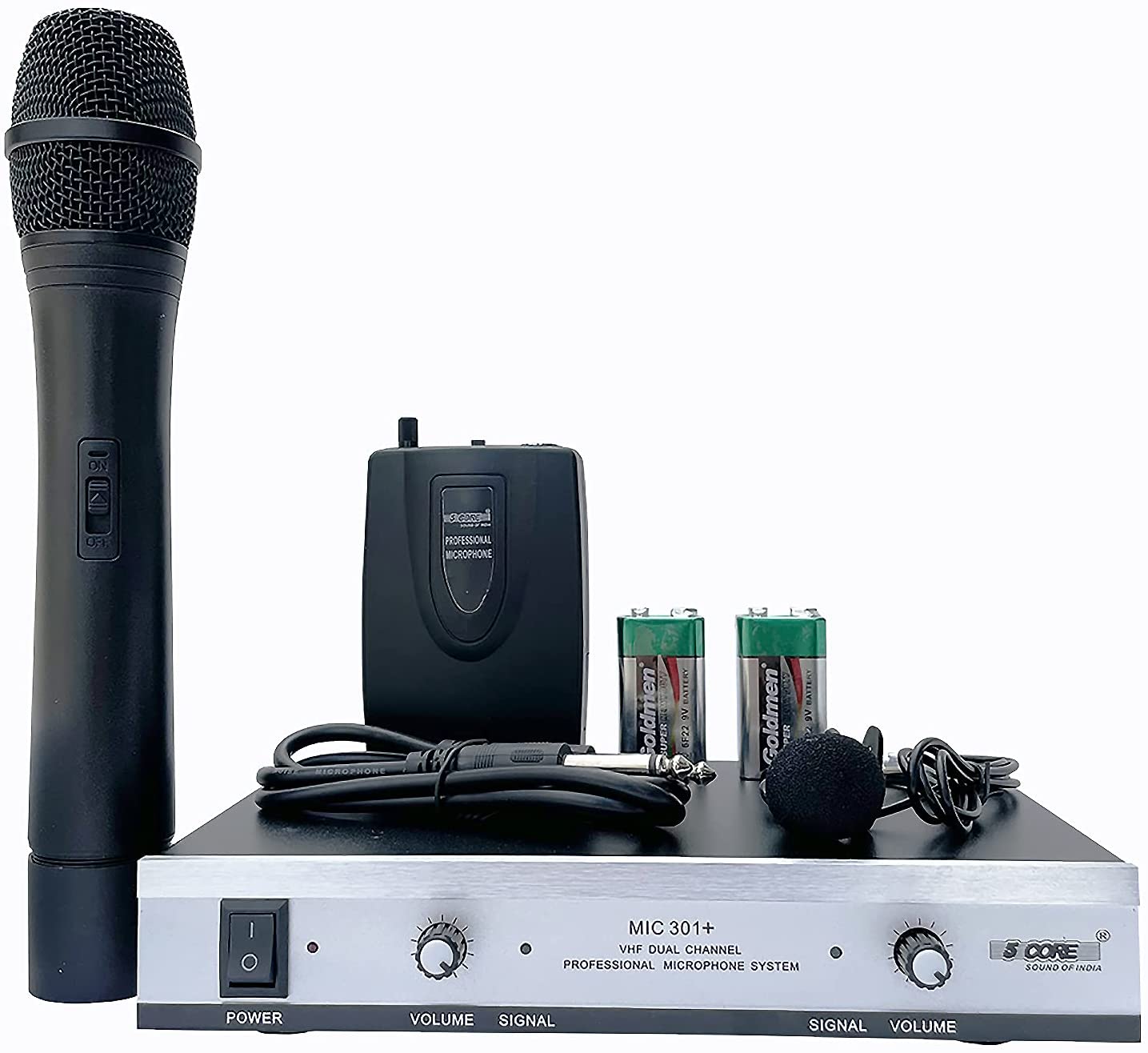 Wireless Microphone Dual Handheld Mic Cordless Receiver