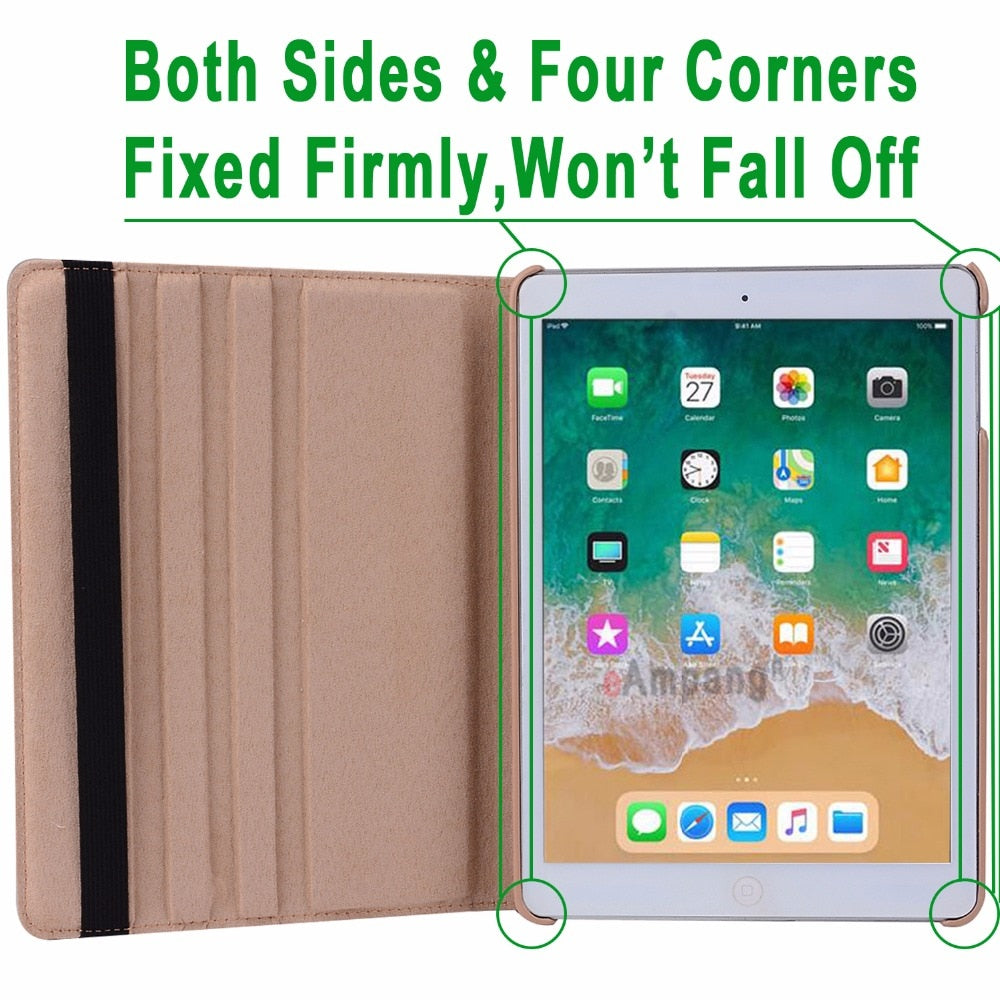 Smart Leather Cover Case for Apple iPad Air 1 Air 2, 5, 6,9.7 2017, 2018, 5th, 6th Generation