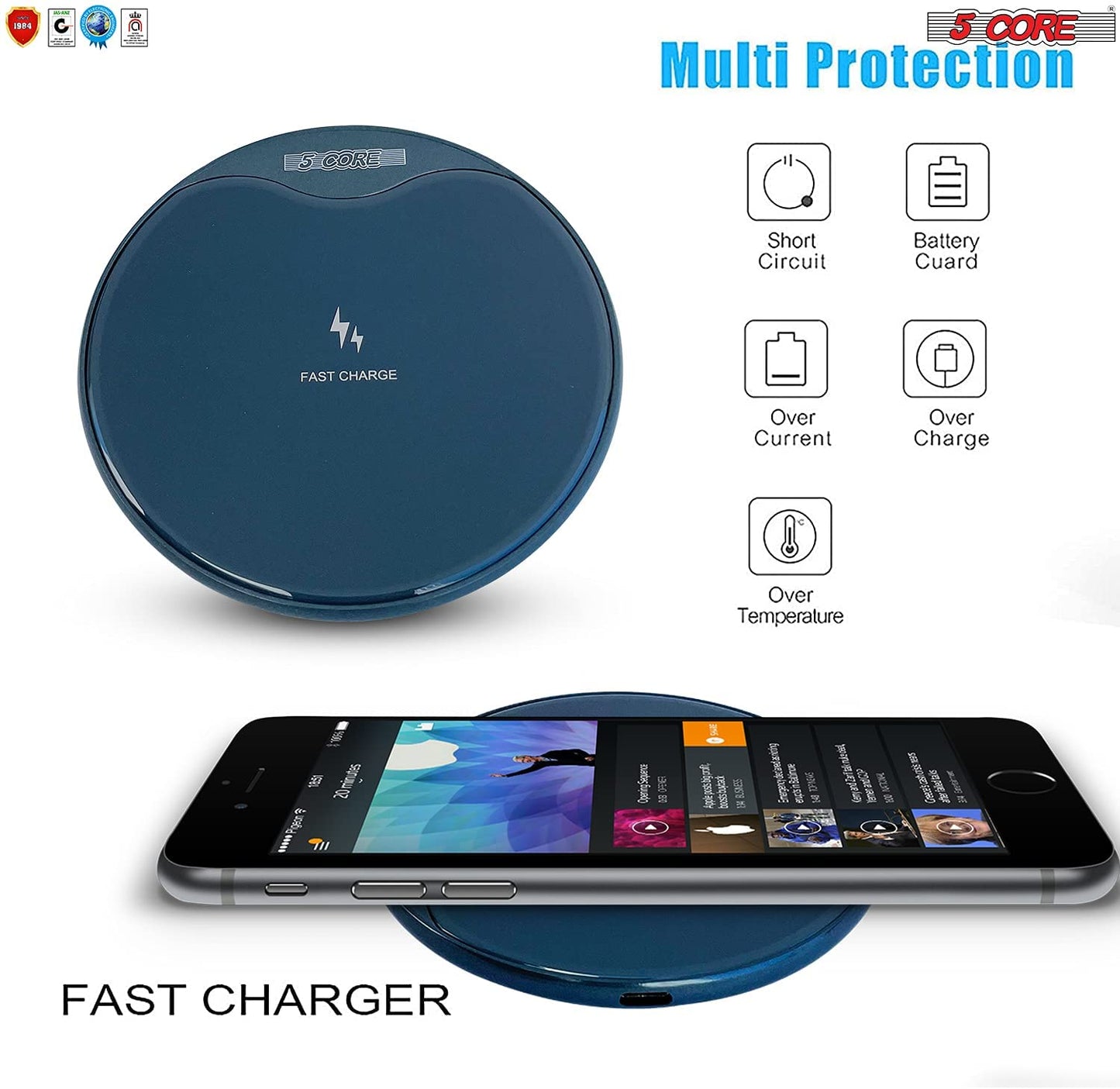 Wireless Fast Charger Pad Glass Top Qi 15W Boostcharge for Iphone Samsung Slim Wire less charging USB-C 2020 5 Core CDKW01