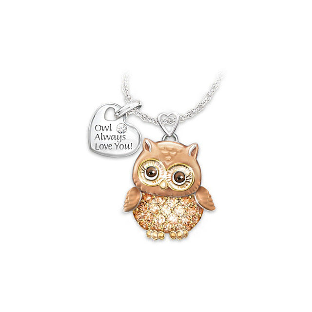 1pc Fashion Alloy Cute Animal Necklace Bee Owl Lady Pendant