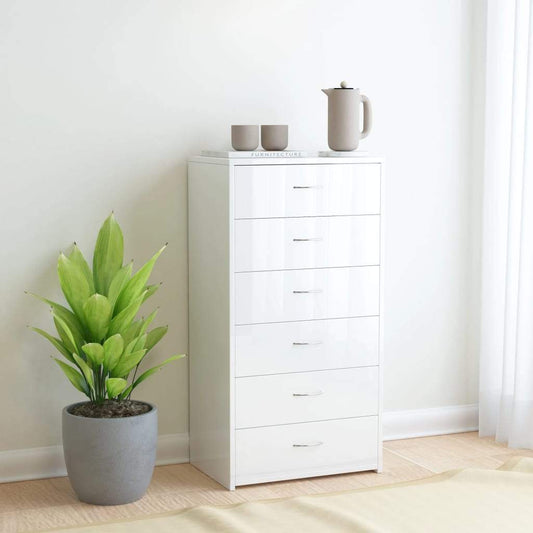 vidaXL Sideboard with 6 Drawers Chipboard Storage Side Cabinet Multi Colors