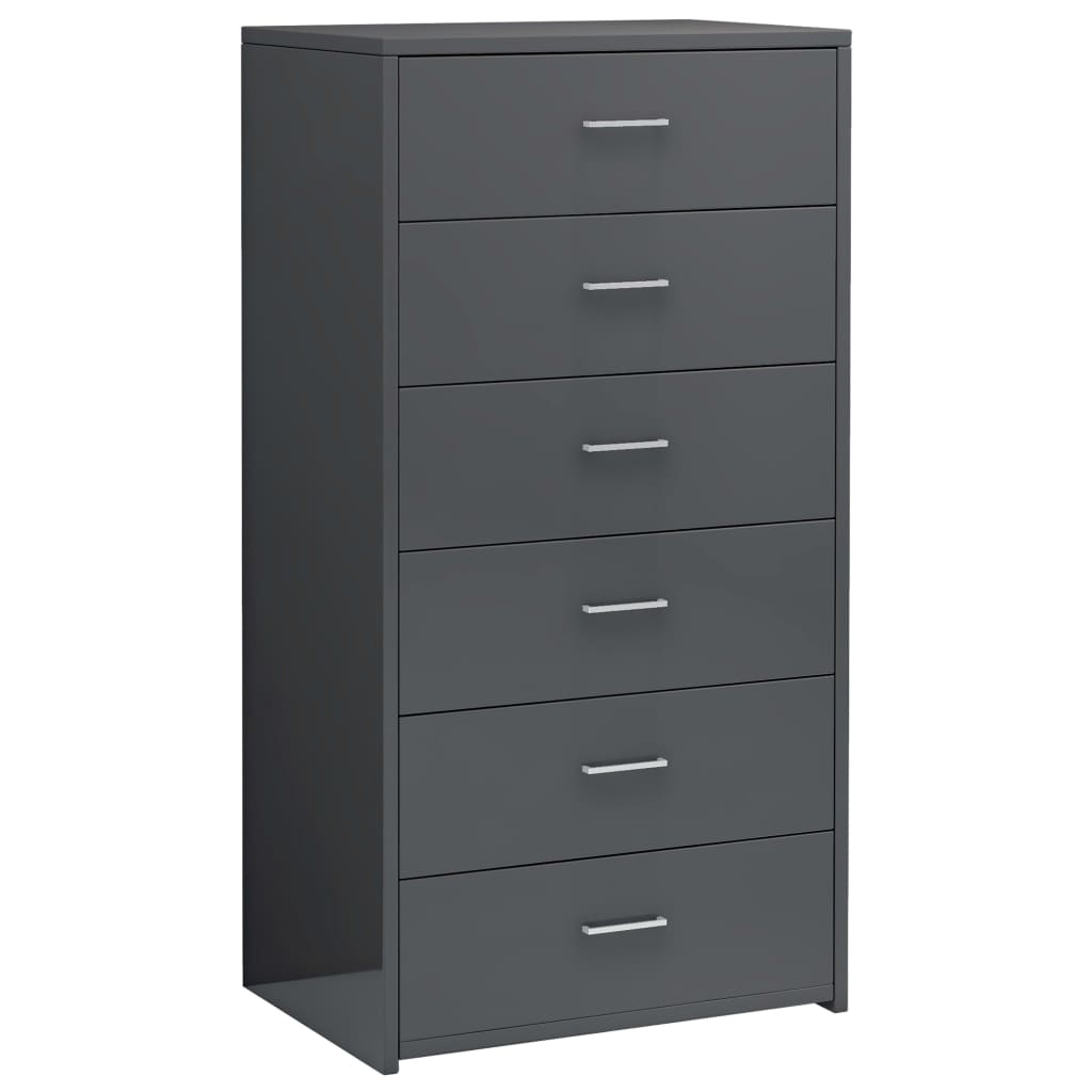 vidaXL Sideboard with 6 Drawers Chipboard Storage Side Cabinet Multi Colors