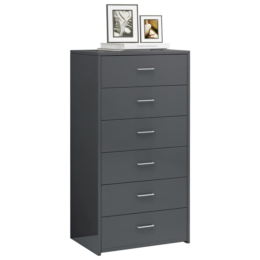 vidaXL Sideboard with 6 Drawers Chipboard Storage Side Cabinet Multi Colors