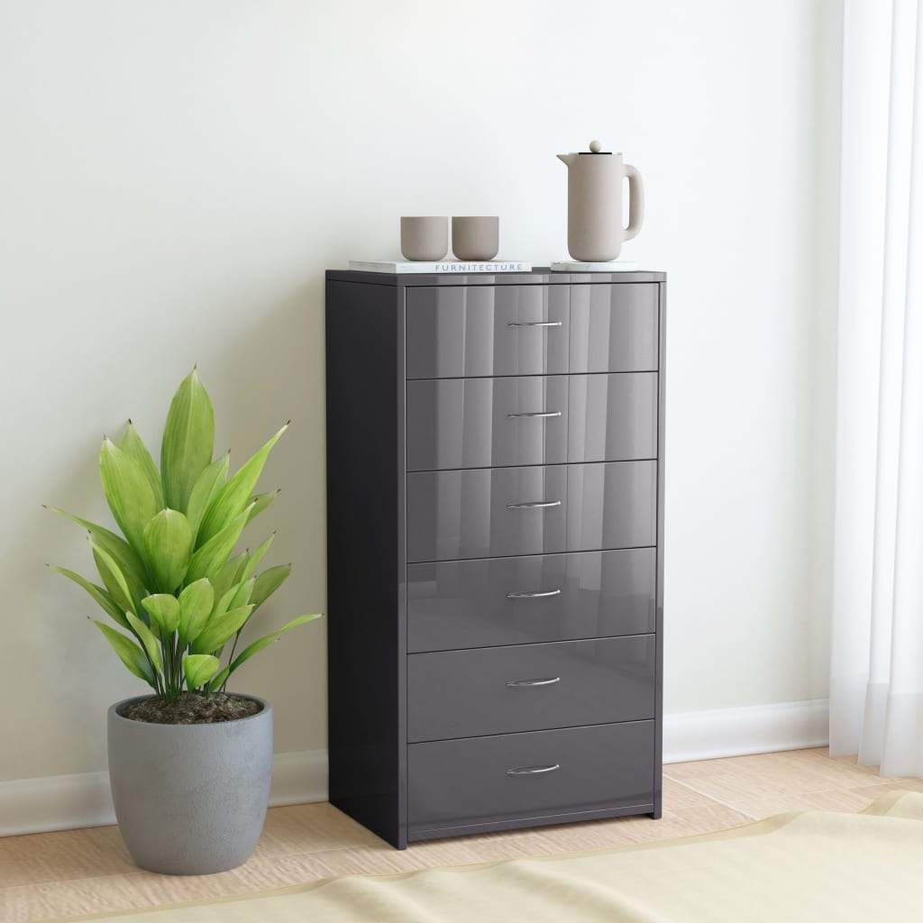vidaXL Sideboard with 6 Drawers Chipboard Storage Side Cabinet Multi Colors