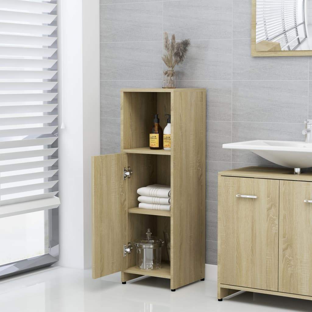 vidaXL Bathroom Cabinet Chipboard Storage Cupboard Laundry Room Multi Colors