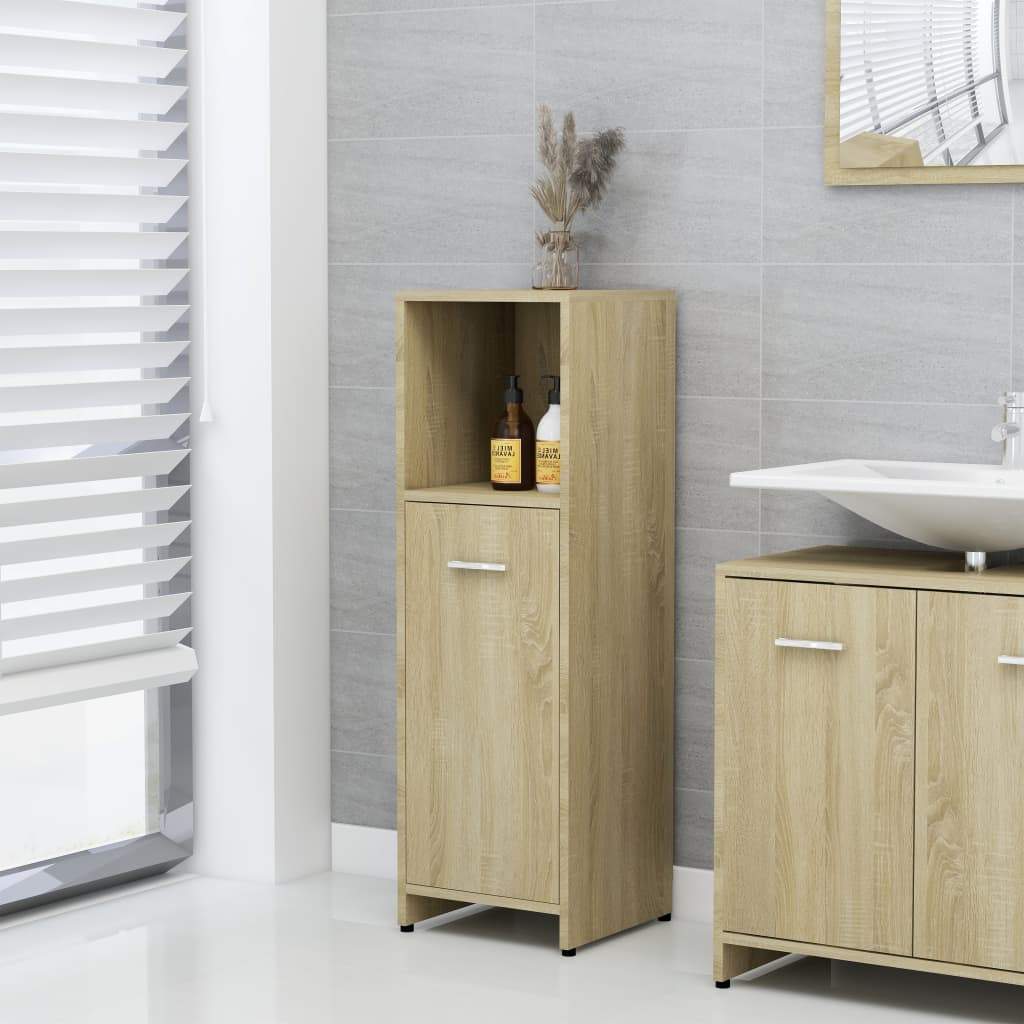 vidaXL Bathroom Cabinet Chipboard Storage Cupboard Laundry Room Multi Colors