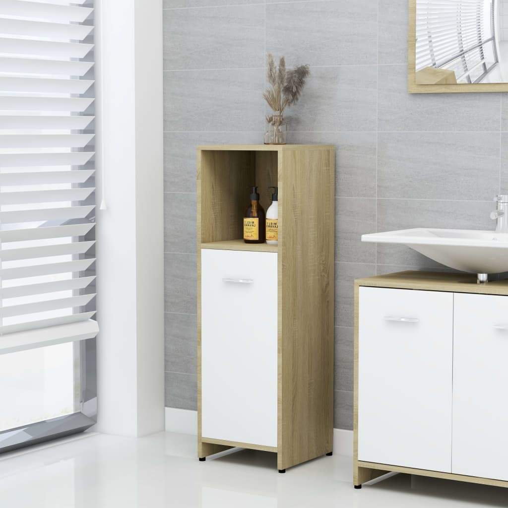 vidaXL Bathroom Cabinet Chipboard Storage Cupboard Laundry Room Multi Colors