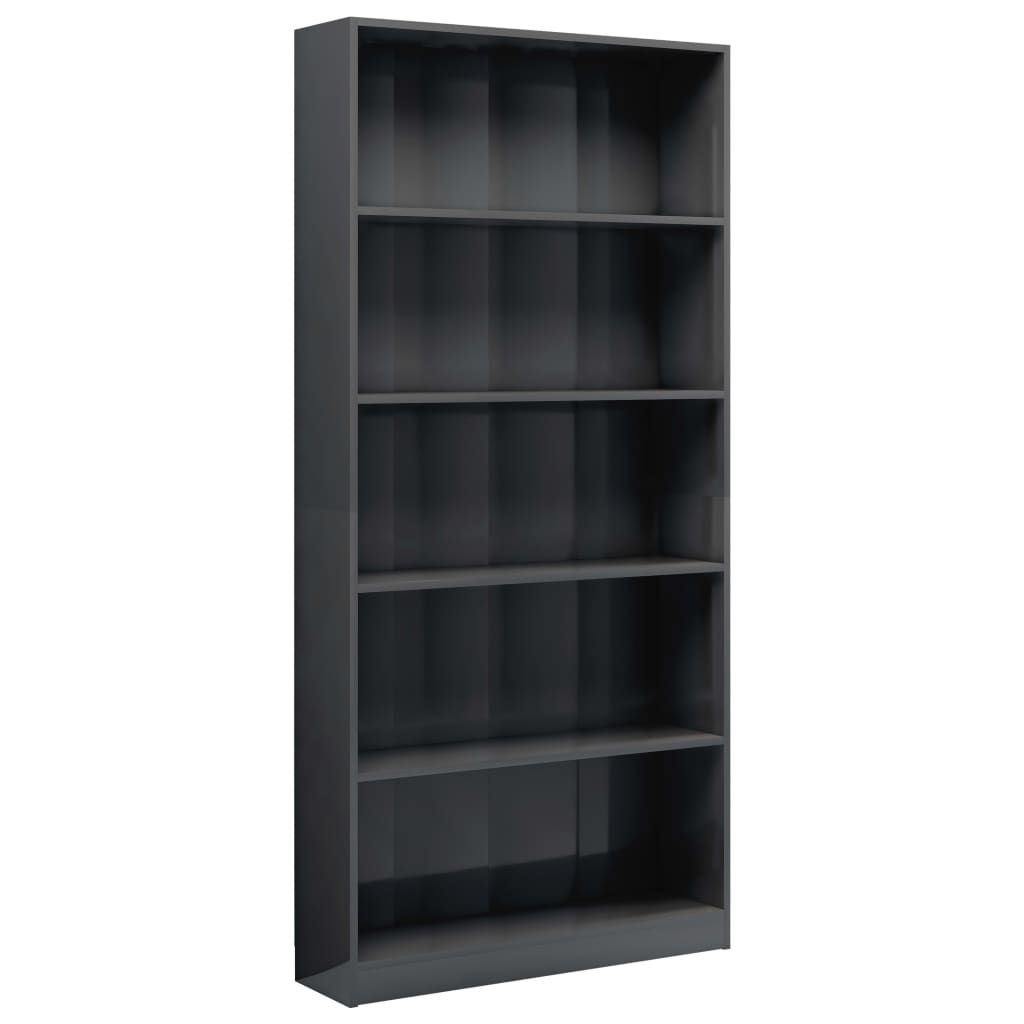 vidaXL 5-Tier Book Cabinet Chipboard Bookcase Standing Shelf Multi Colors