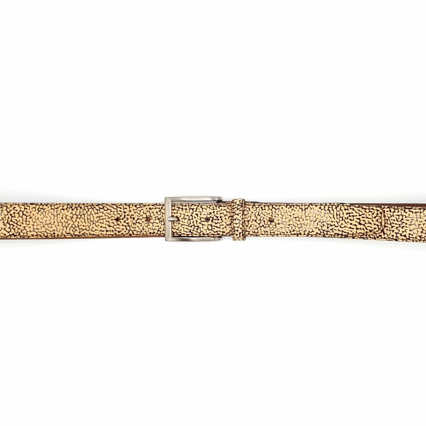 Cintura unisex in vera pelle stampa tapiro lucida altezza 3,5 cm