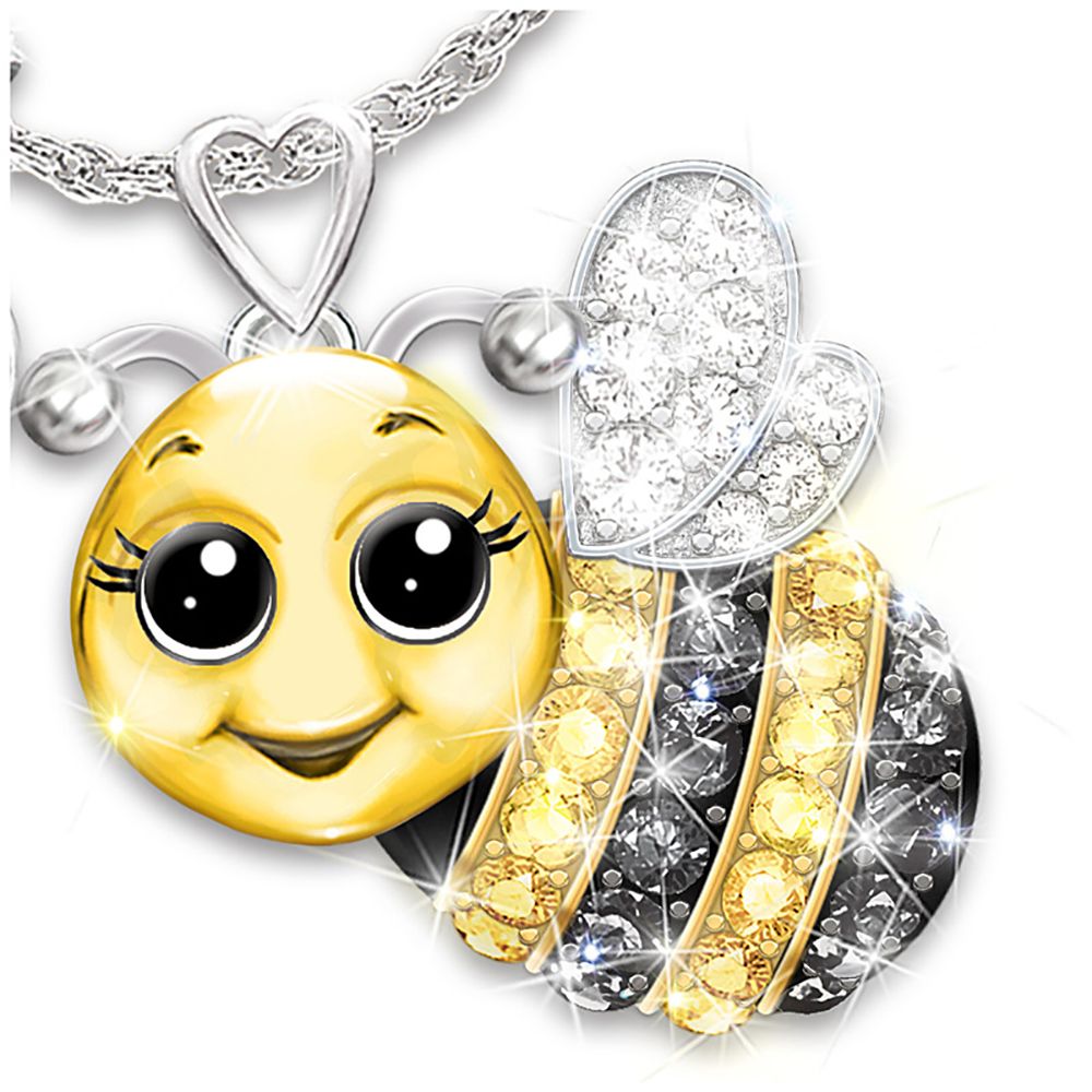 1pc Fashion Alloy Cute Animal Necklace Bee Owl Lady Pendant